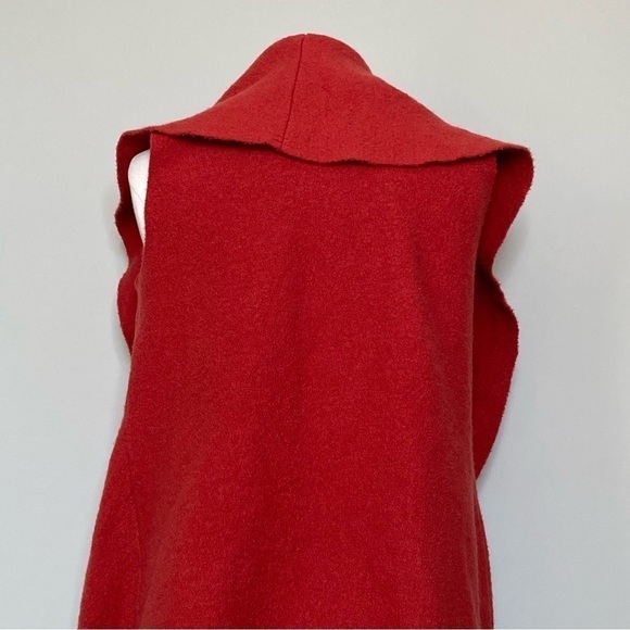 Anthropologie Moth Museum District Boiled Wool Open Front Vest in Rust Red, XS/S - Picture 6 of 16
